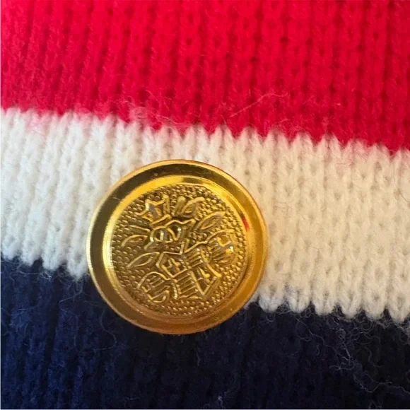 Vintage 1960s Multi Color Stripe Ribbed Double Knit Cardigan Sweater size Large - Picture 8 of 12